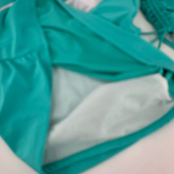 NWT Sonnet Shores Turquoise Tankini Size 16W XL Ruched Hi Waisted Bottoms - Picture 14 of 16